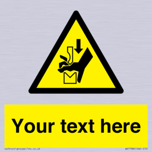 Custom warning hand crushing between press brake tool